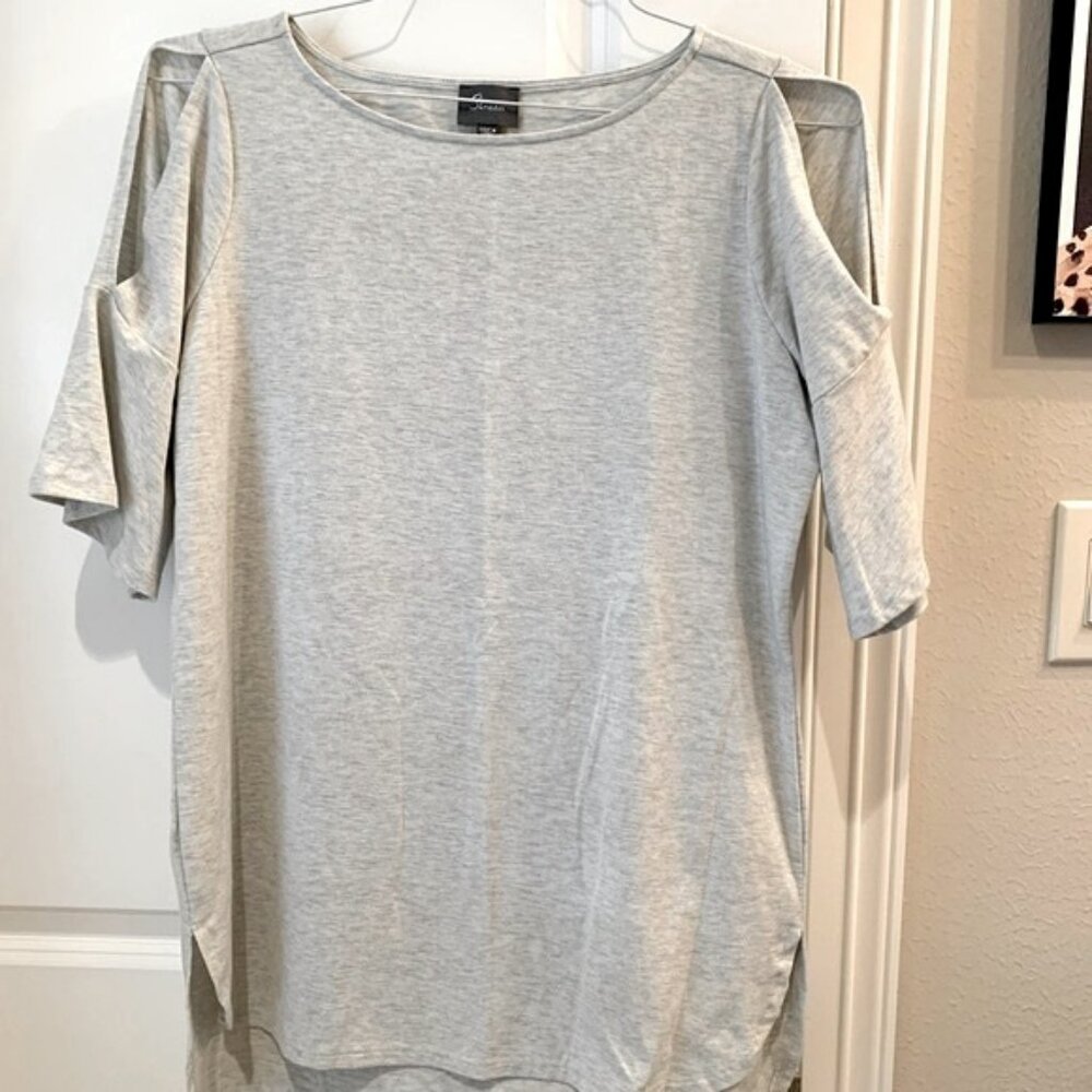 Strazzi Cold Shoulder Top Heather Gray Size Medium